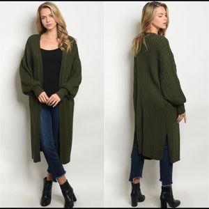 Brown Oversized Open Cardigan